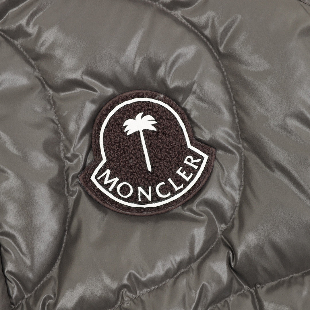 Moncler Palm Angels Wave-Quilted Down Jacket - Gray - detail 2