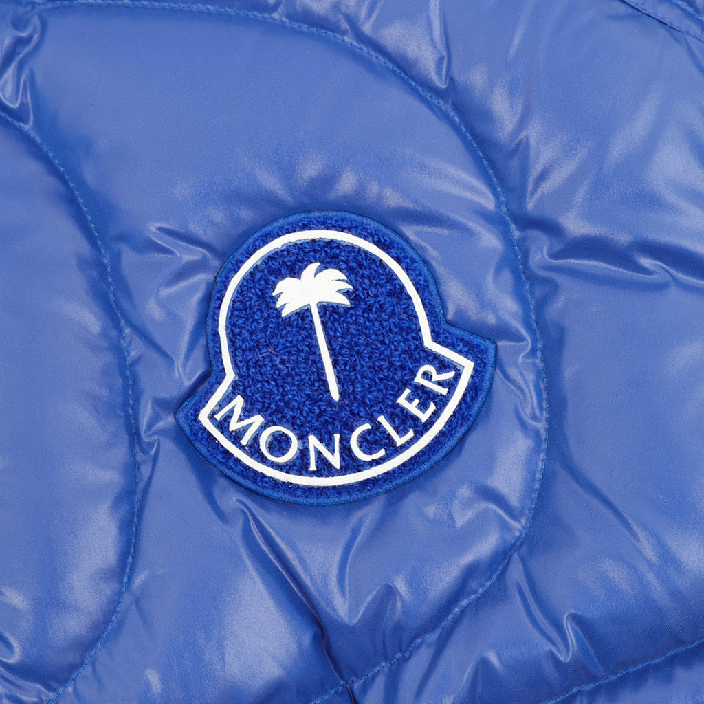 Moncler Palm Angels Wave-Quilted Down Jacket - Cobalt Blue - detail 2