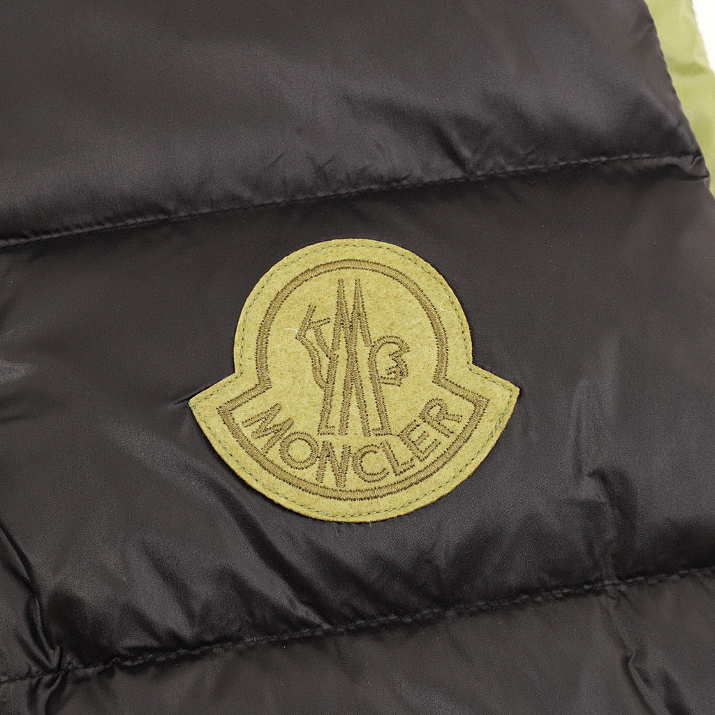 Moncler Contrast-Lined Glossy Down Vest - Black and Lime - detail 2