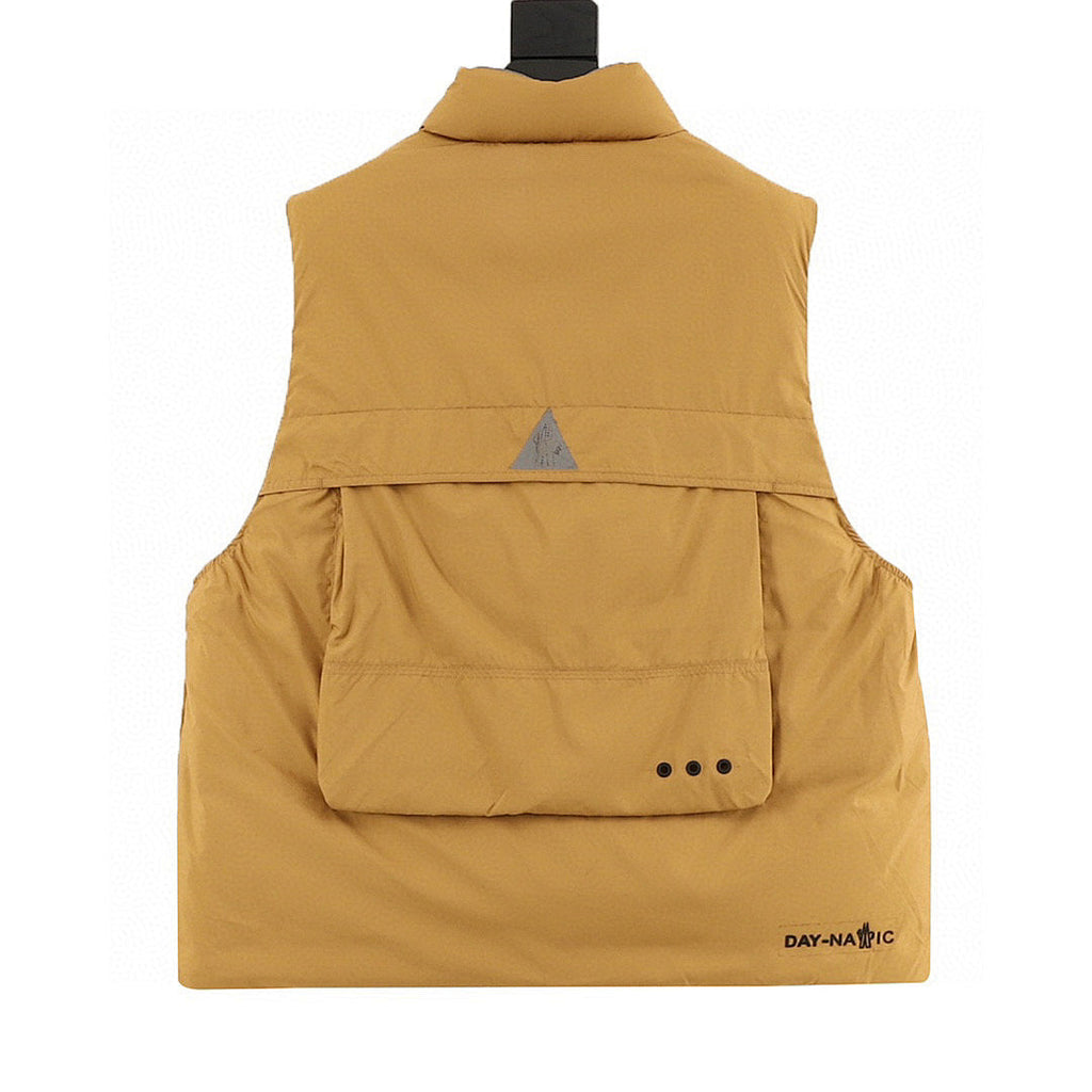 Moncler Grenoble Tongass Multi-Pocket Down Vest - Ochre - back view