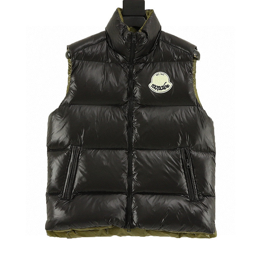 Moncler Lipsi Glossy Down Vest - Black - front view