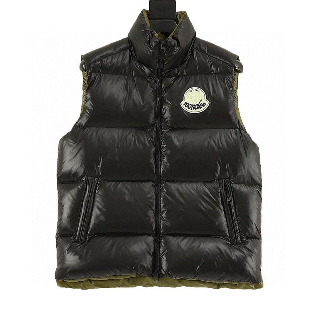 Moncler Lipsi Glossy Down Vest - Black - front view