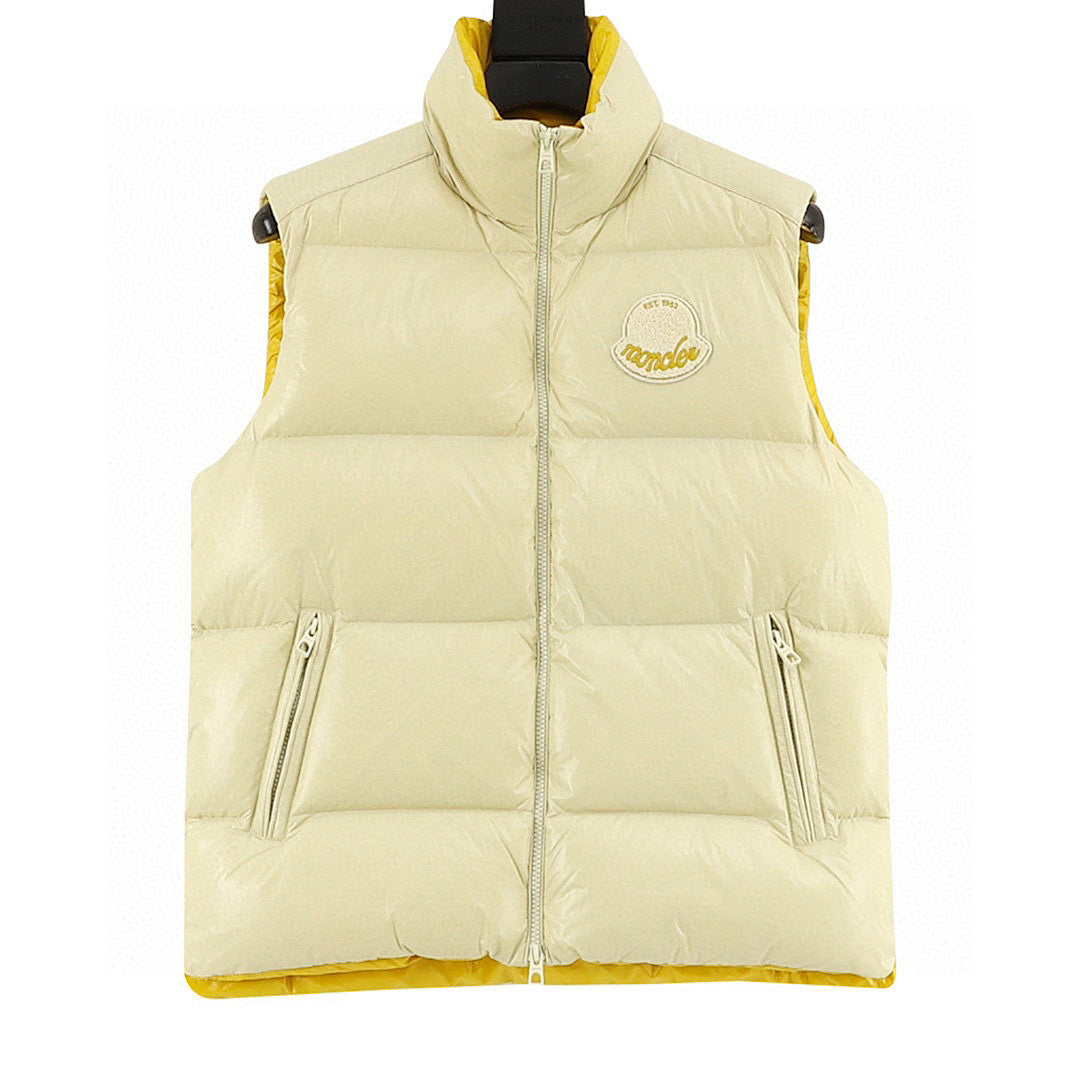 Moncler Lipsi Stand-Collar Down Vest - Pale Yellow - front view