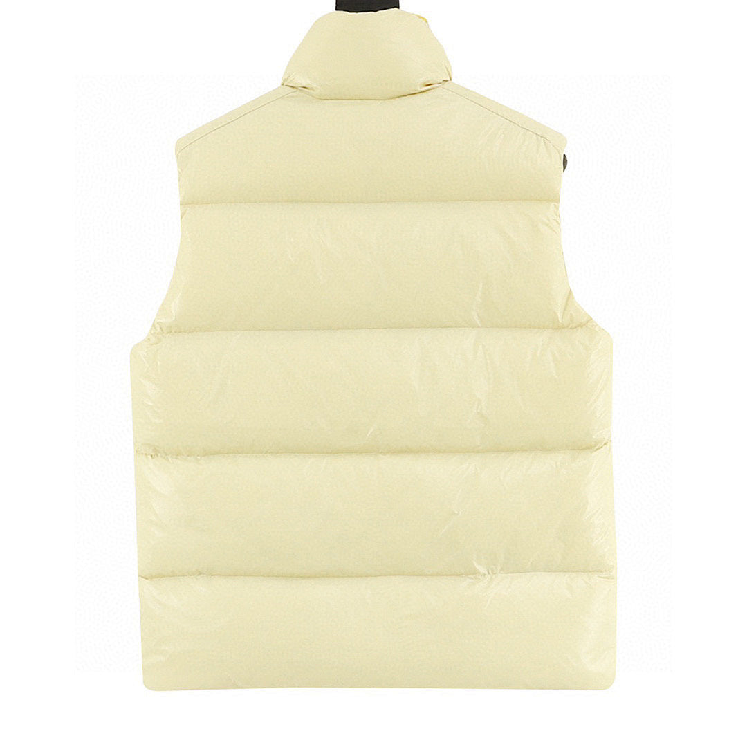 Moncler Lipsi Stand-Collar Down Vest - Pale Yellow - back view