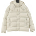 Moncler Maya Matte Hooded Down Jacket - Ivory - front view