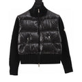 Moncler Cropped Knit-Sleeve Padded Jacket - Black - front view
