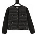 Moncler Quilted-Front Button Cardigan - Black - front view