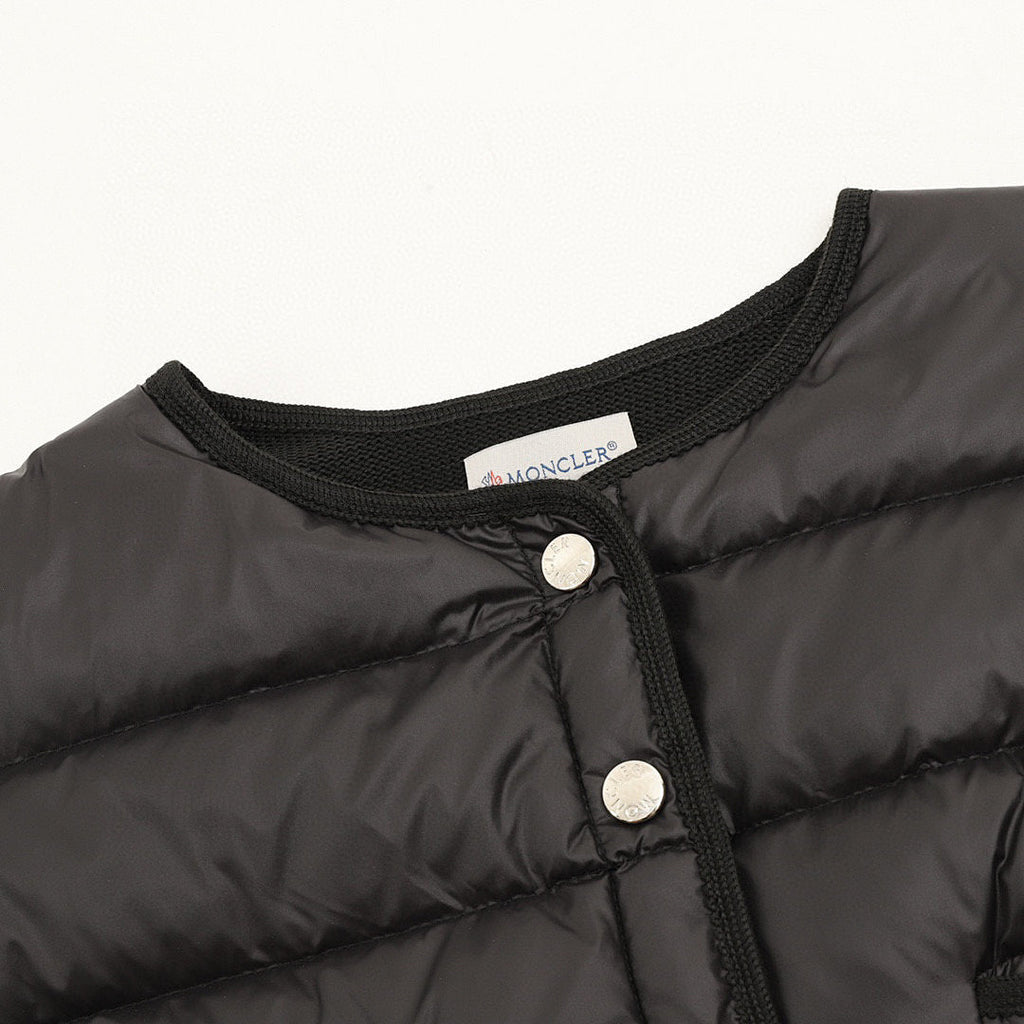 Moncler Quilted-Front Button Cardigan - Black - detail 1