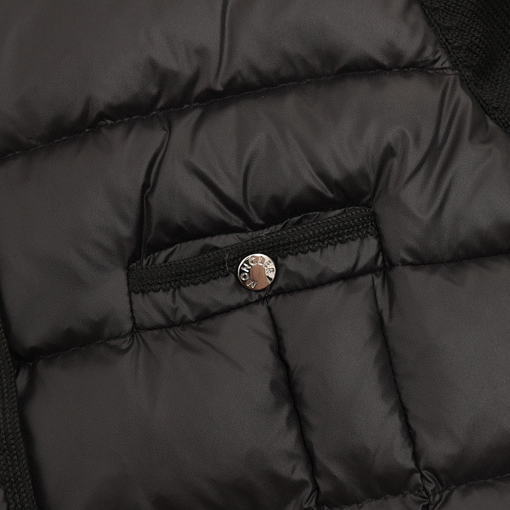 Moncler Quilted-Front Button Cardigan - Black - detail 2