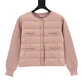 Moncler Quilted-Front Button Cardigan - Dusty Pink - front view