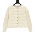 Moncler Quilted-Front Button Cardigan - Ivory - front view