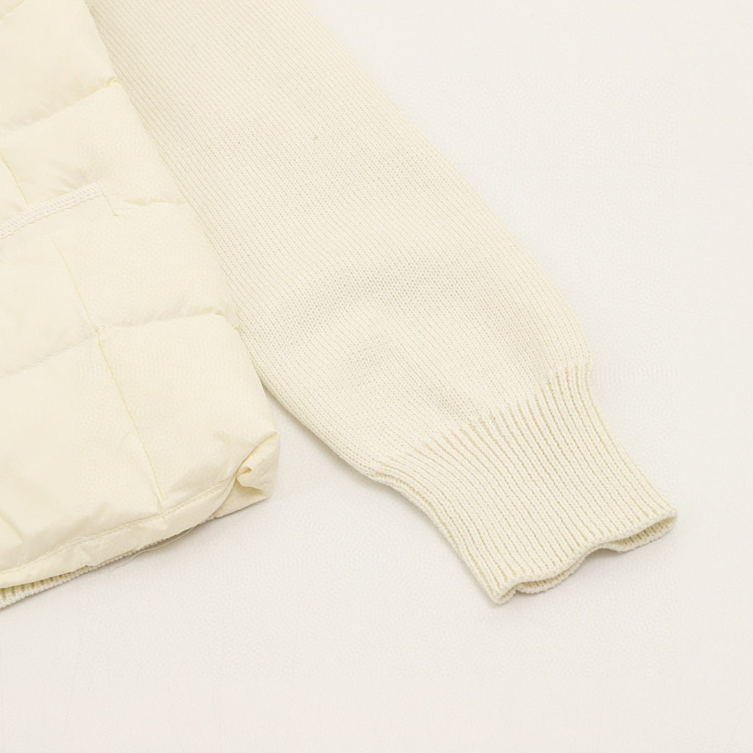 Moncler Quilted-Front Button Cardigan - Ivory - detail 3