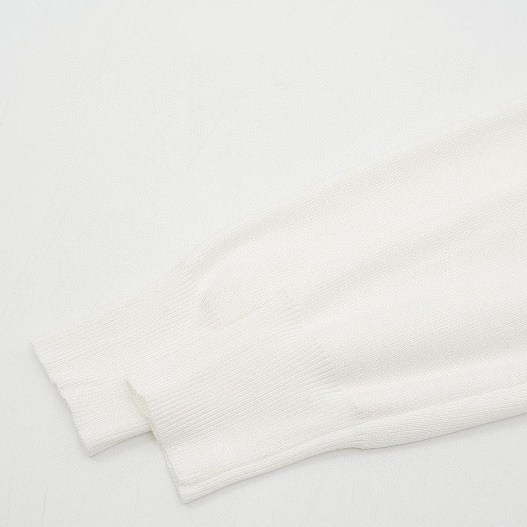 Moncler Stand-Collar Knit-Sleeve Padded Jacket - Ivory - detail 3