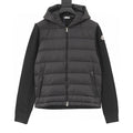 Moncler Hooded Quilted-Front Zip Cardigan - Black - front view