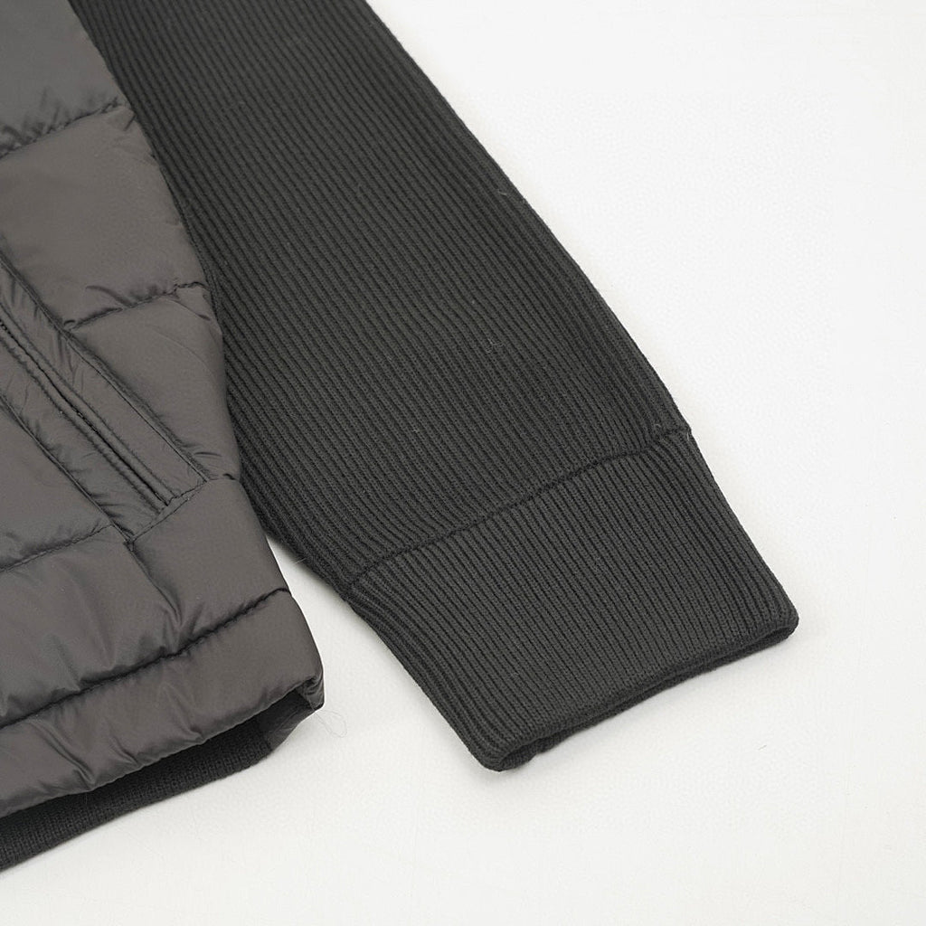 Moncler Hooded Quilted-Front Zip Cardigan - Black - detail 3