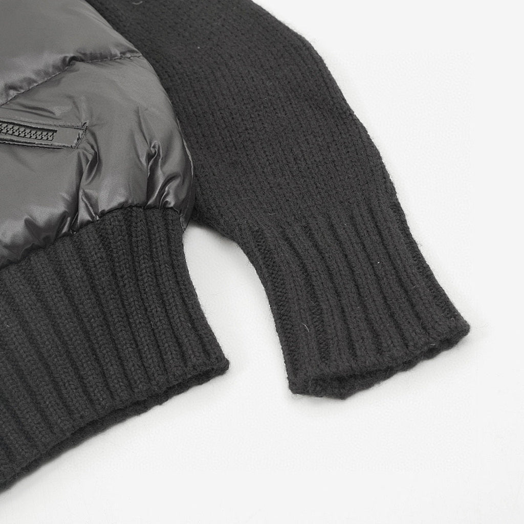 Moncler Padded Knit-Sleeve Bomber Jacket - Black - detail 2