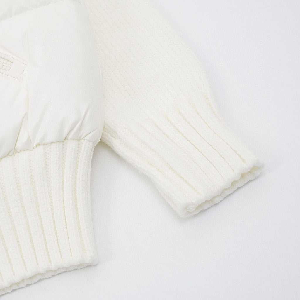 Moncler Padded Knit-Sleeve Bomber Jacket - Ivory - detail 2