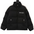 Moncler Palm Angels Striped-Sleeve Down Jacket - Black - front view