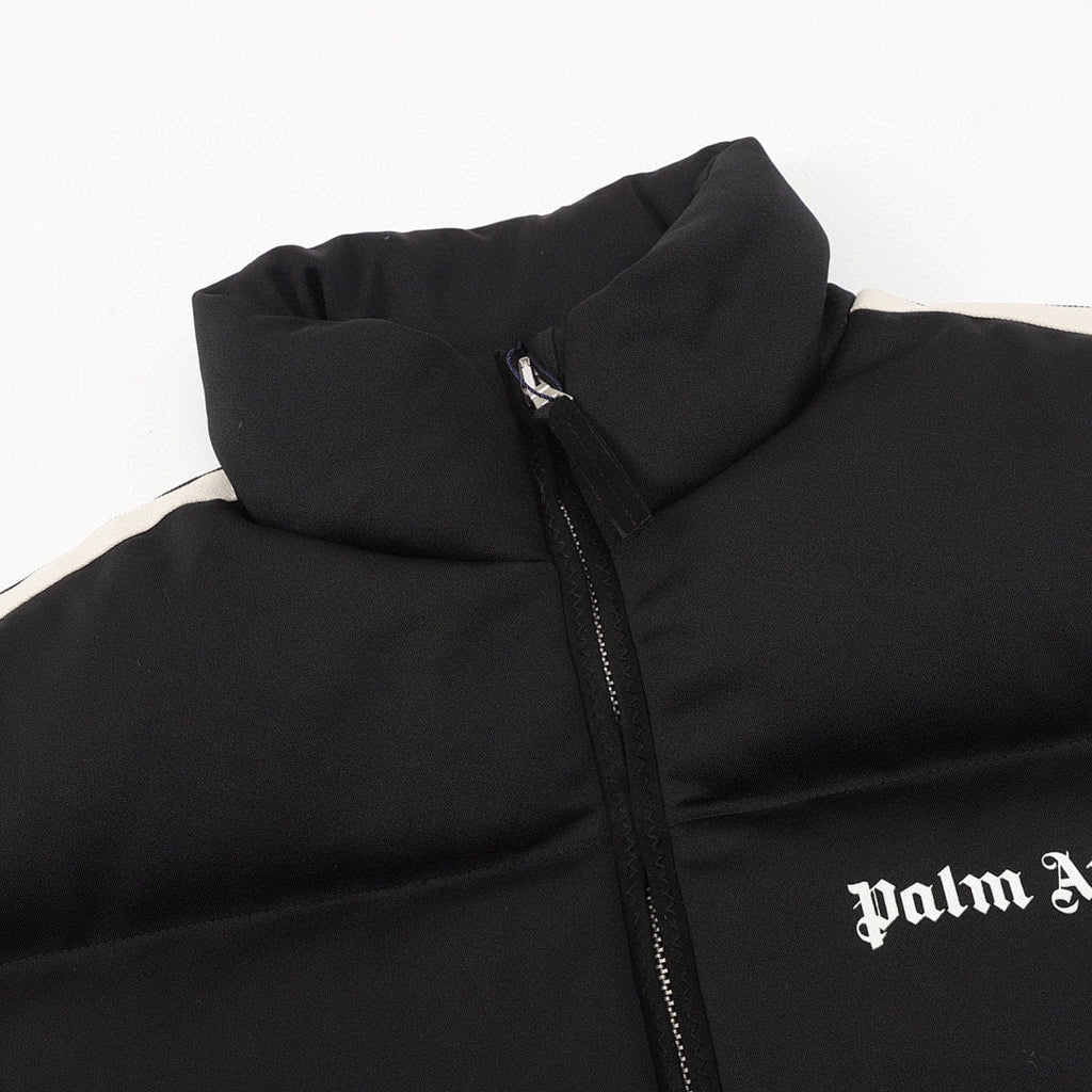 Moncler Palm Angels Striped-Sleeve Down Jacket - Black - detail 1