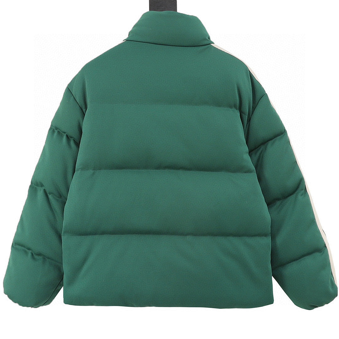 Moncler Palm Angels Striped-Sleeve Down Jacket - Green - back view