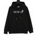 Moncler Chest-Logo Pullover Hoodie - Black - front view