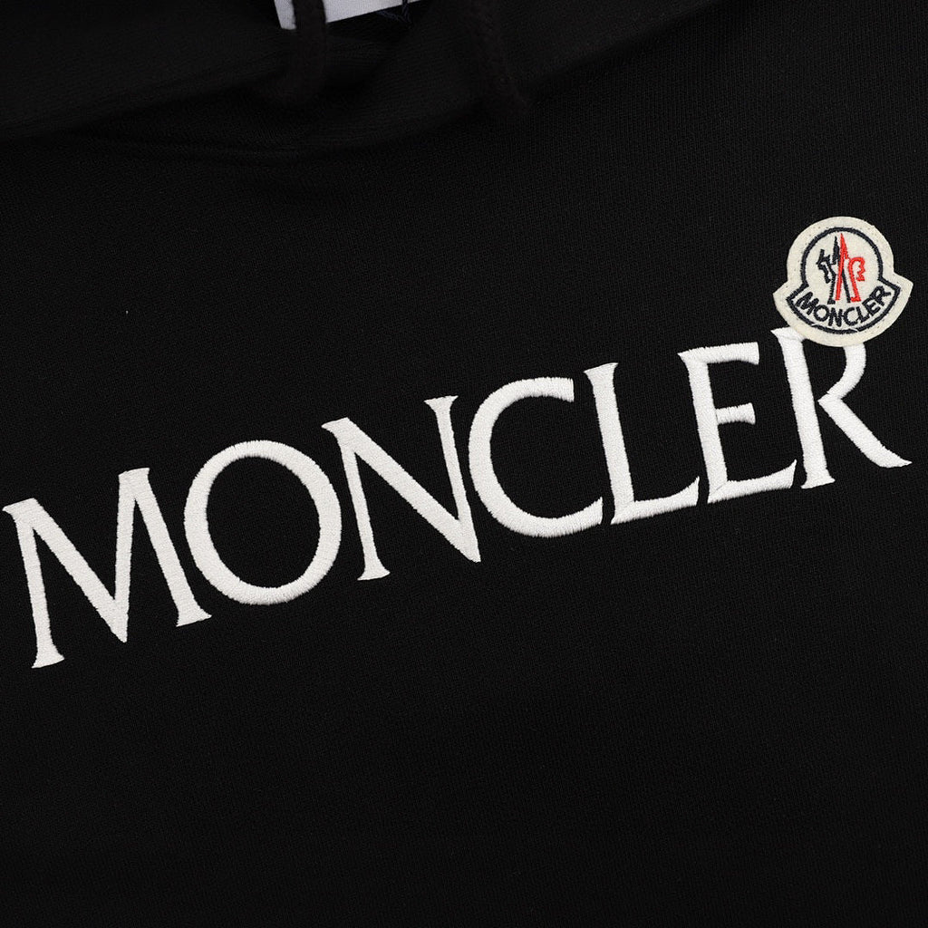 Moncler Chest-Logo Pullover Hoodie - Black - detail 2