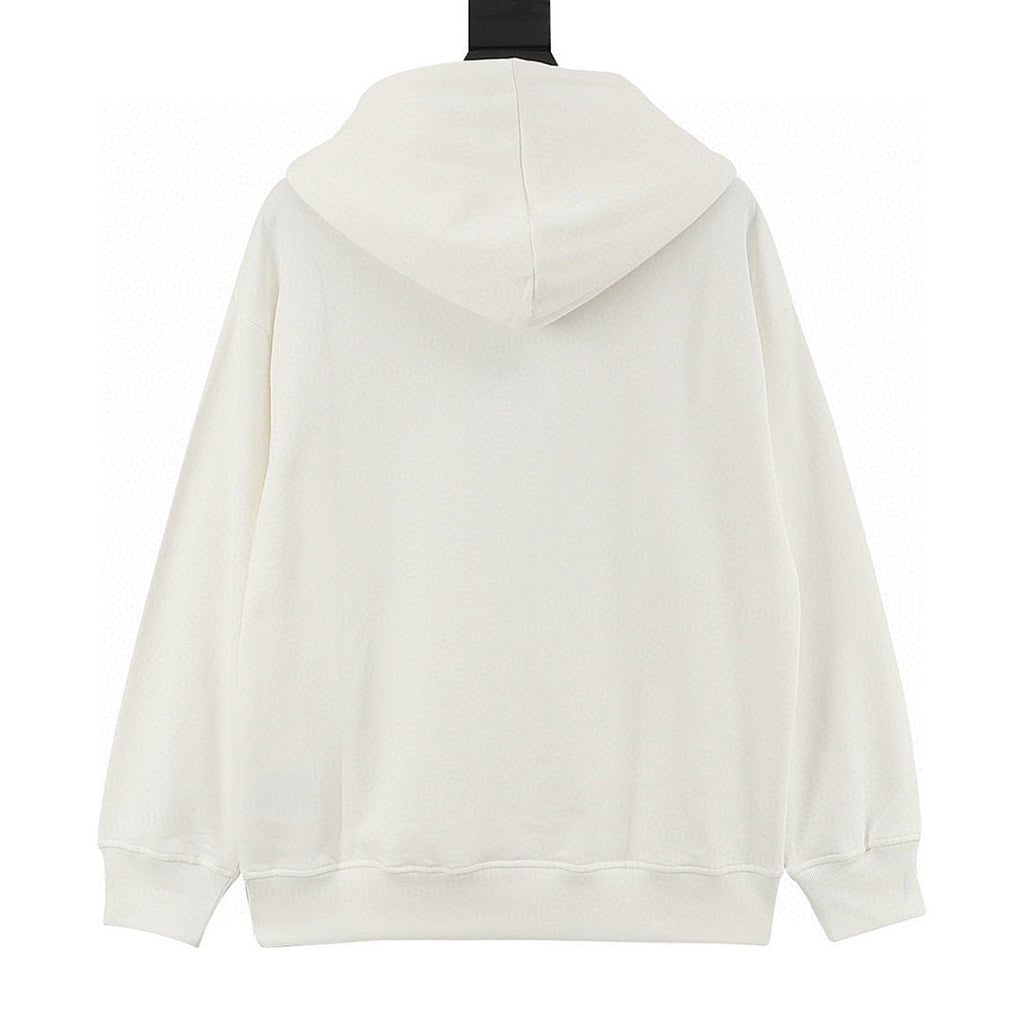 Moncler Chest-Logo Pullover Hoodie - Ivory - back view