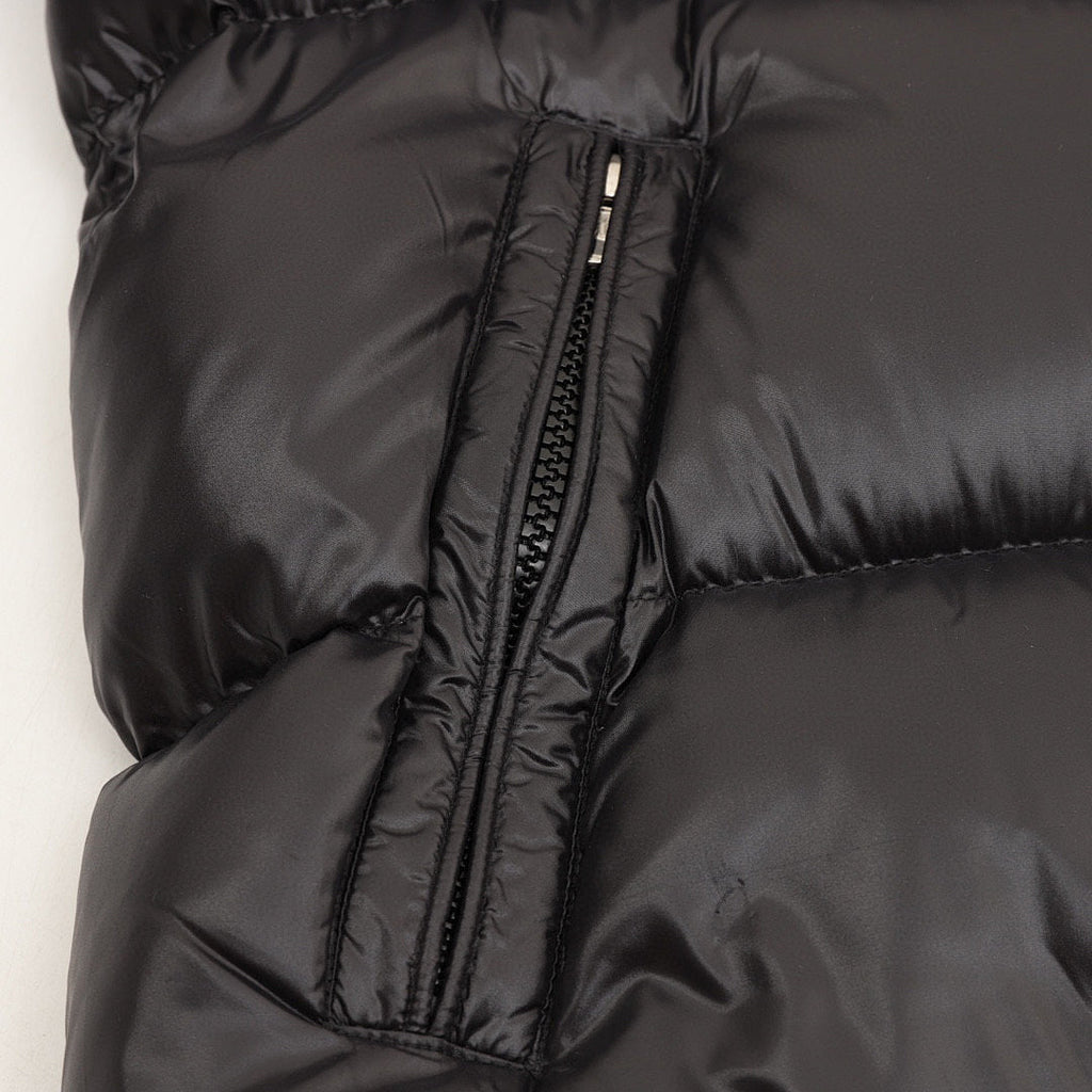 Moncler Maya Glossy Long Hooded Down Coat - Black - detail 3