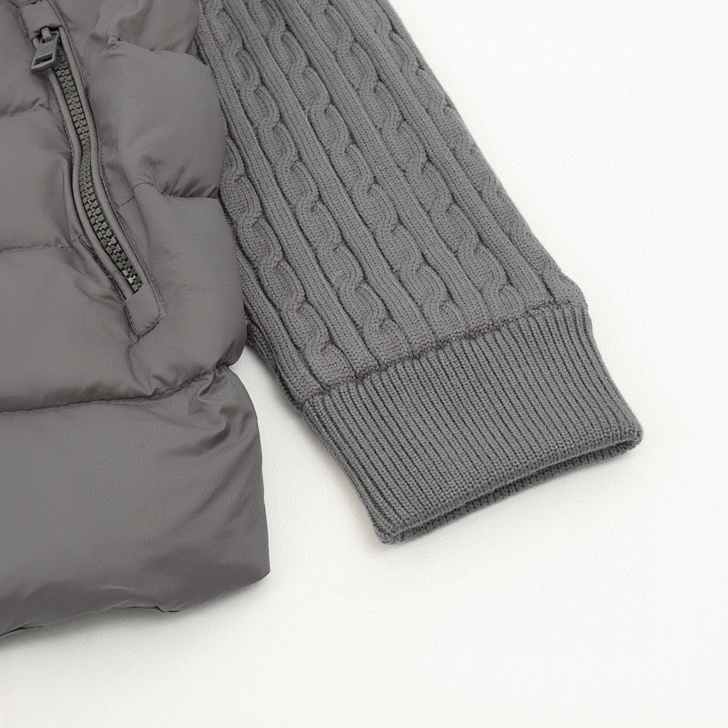 Moncler Men's Striped-Sleeve Padded Zip Cardigan - Gray - detail 2