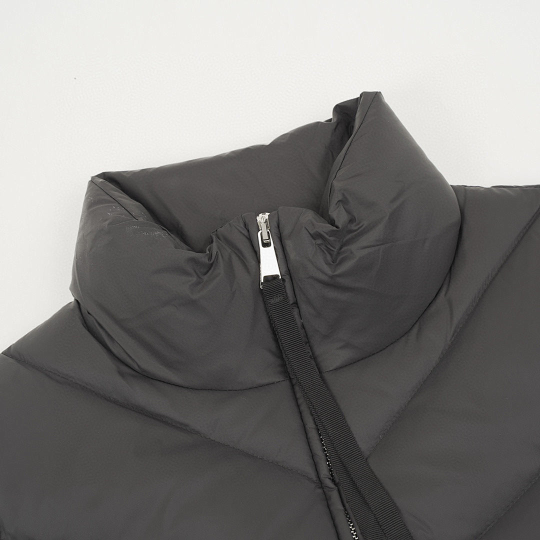 Moncler Chevron-Quilted Knit-Sleeve Jacket - Black - detail 1