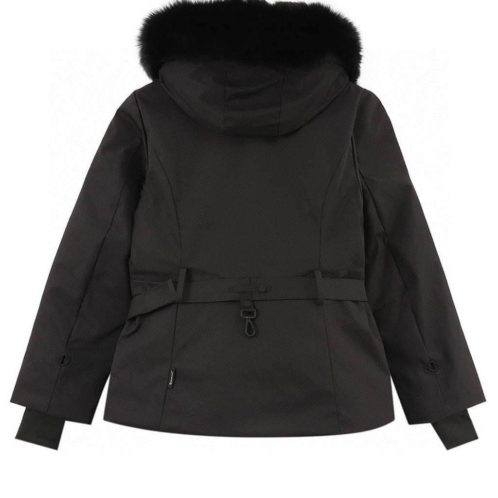 Moncler Bauges Belted Hooded Down Jacket - Black - back view