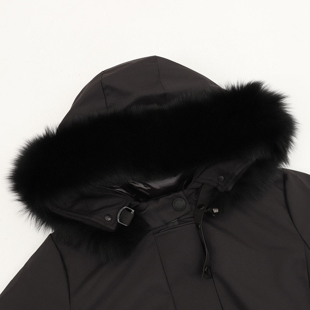 Moncler Bauges Belted Hooded Down Jacket - Black - detail 1