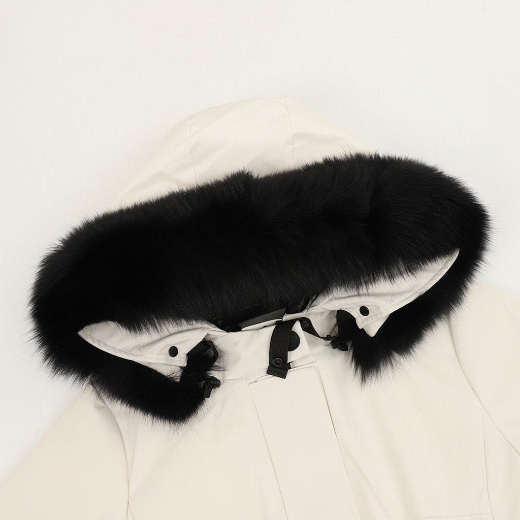 Moncler Bauges Belted Hooded Down Jacket - Ivory - detail 1