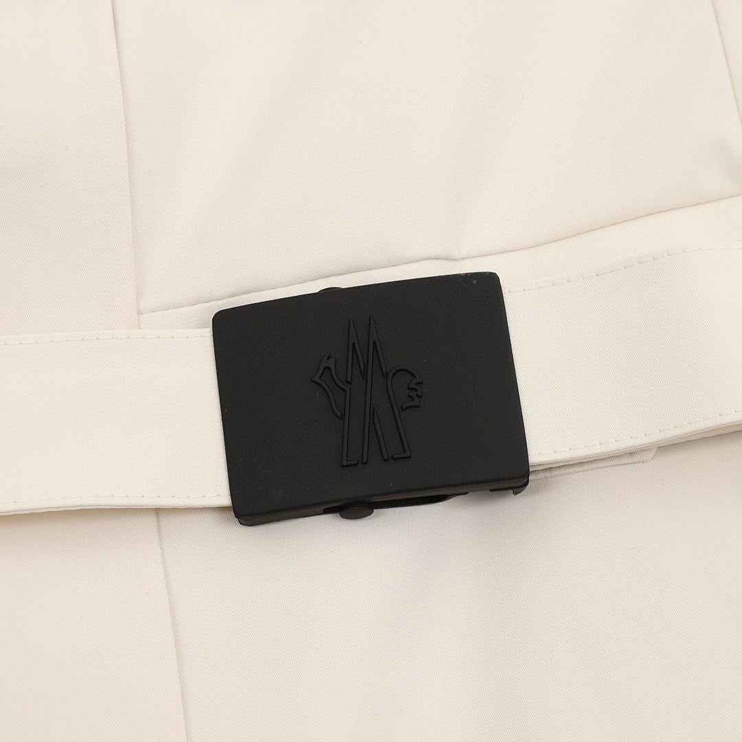Moncler Bauges Belted Hooded Down Jacket - Ivory - detail 2