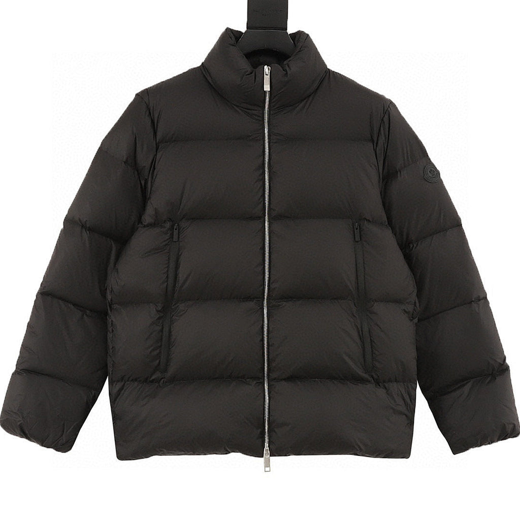 Moncler Matte Stand-Collar Down Jacket - Black - front view