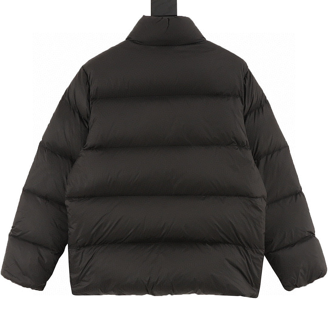 Moncler Matte Stand-Collar Down Jacket - Black - back view