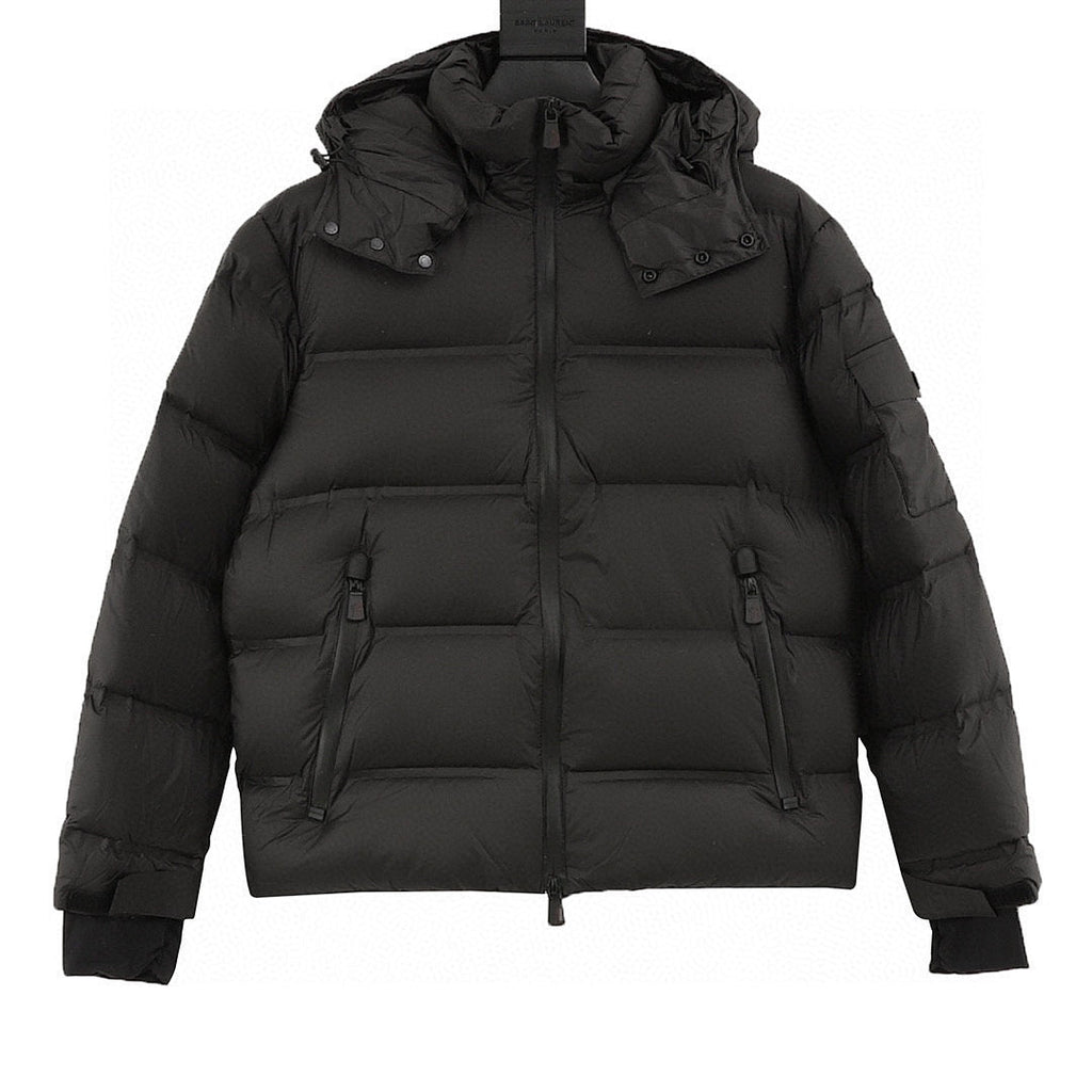 Moncler Hooded Down Jacket with Inner Cuffs - Black - front view