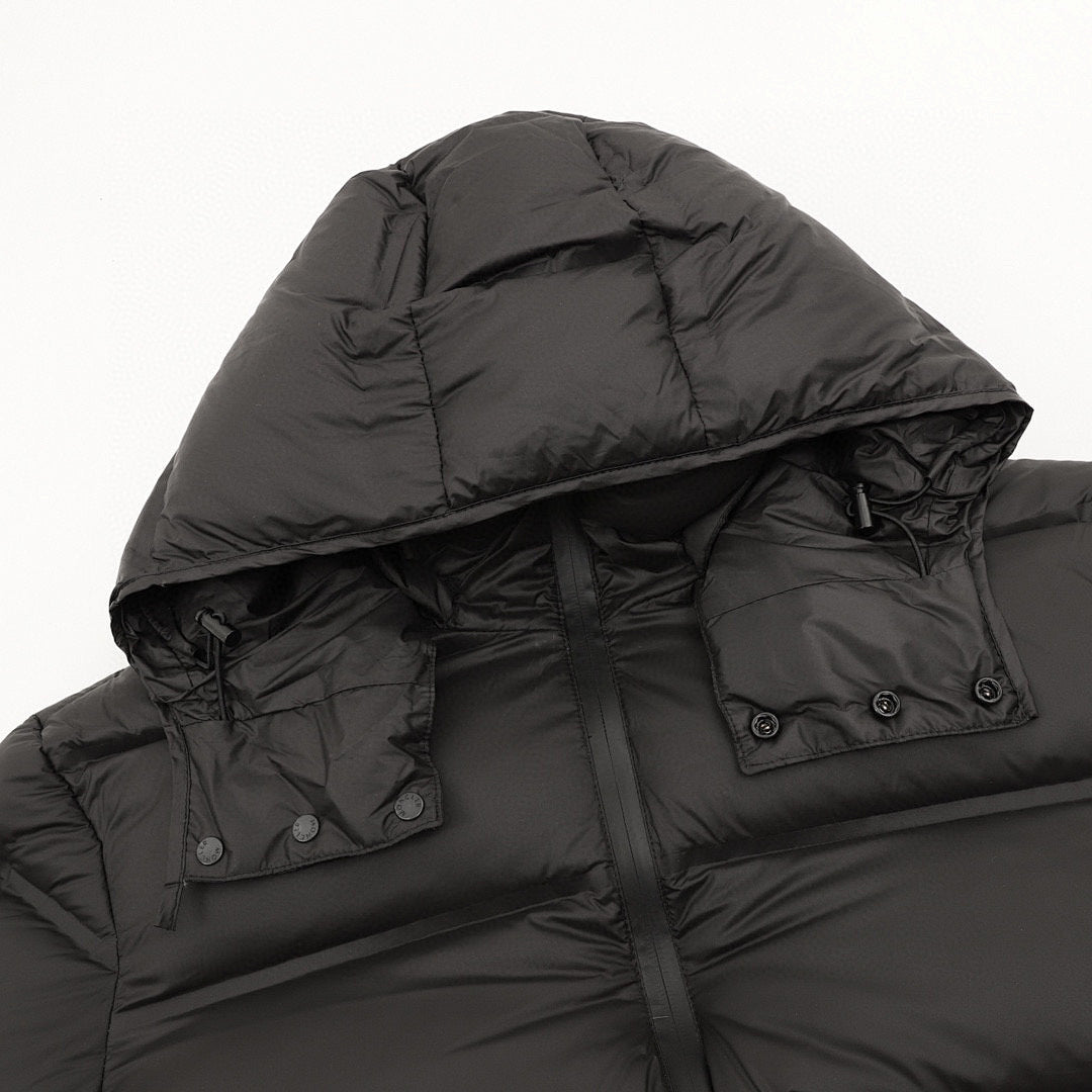 Moncler Hooded Down Jacket with Inner Cuffs - Black - detail 1
