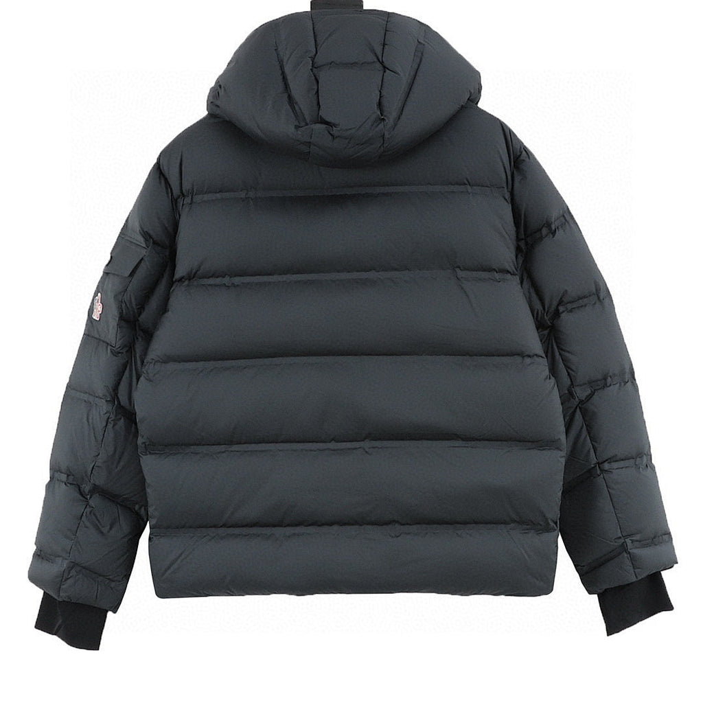 Moncler Hooded Down Jacket with Inner Cuffs - Charcoal - back view