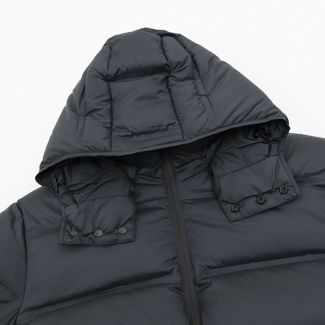 Moncler Hooded Down Jacket with Inner Cuffs - Charcoal - detail 1
