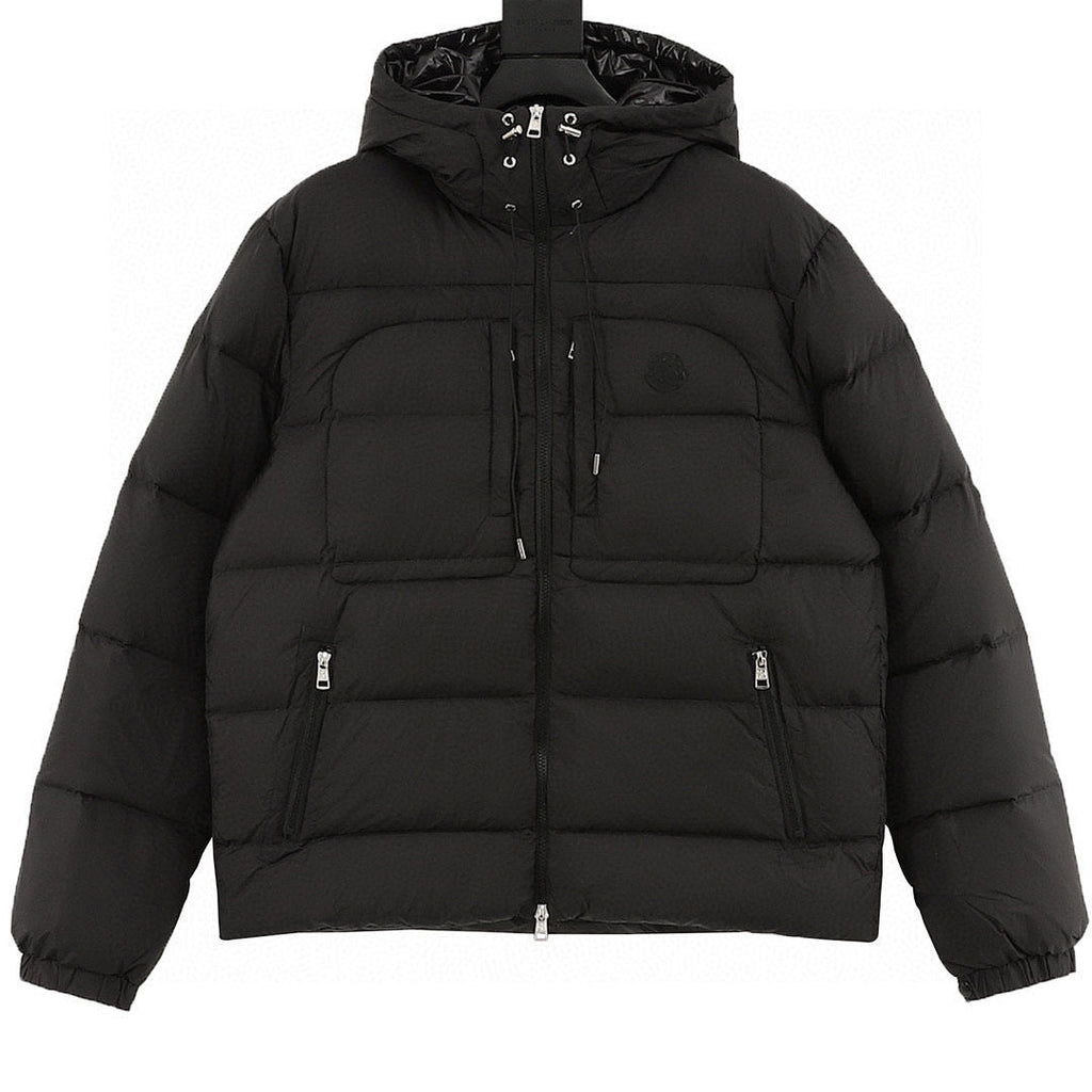 Moncler Twin-Zip Pocket Hooded Down Jacket - Black - front view
