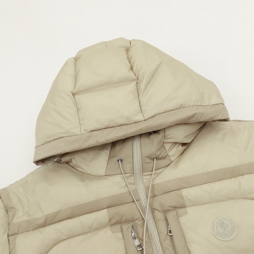 Moncler Twin-Zip Pocket Hooded Down Jacket - Beige - detail 1