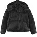Moncler Women's Box-Quilted Hooded Down Jacket - Black - front view