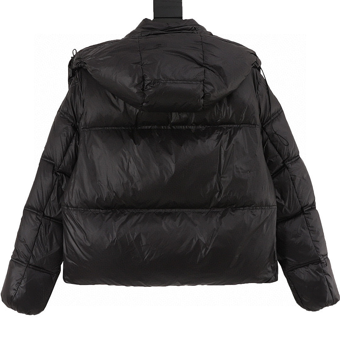 Moncler Women's Box-Quilted Hooded Down Jacket - Black - back view