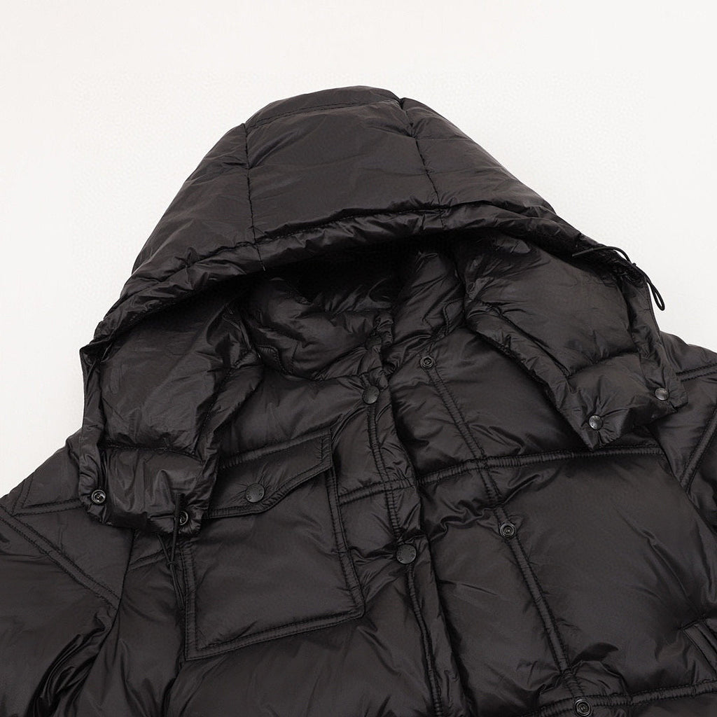 Moncler Women's Box-Quilted Hooded Down Jacket - Black - detail 1