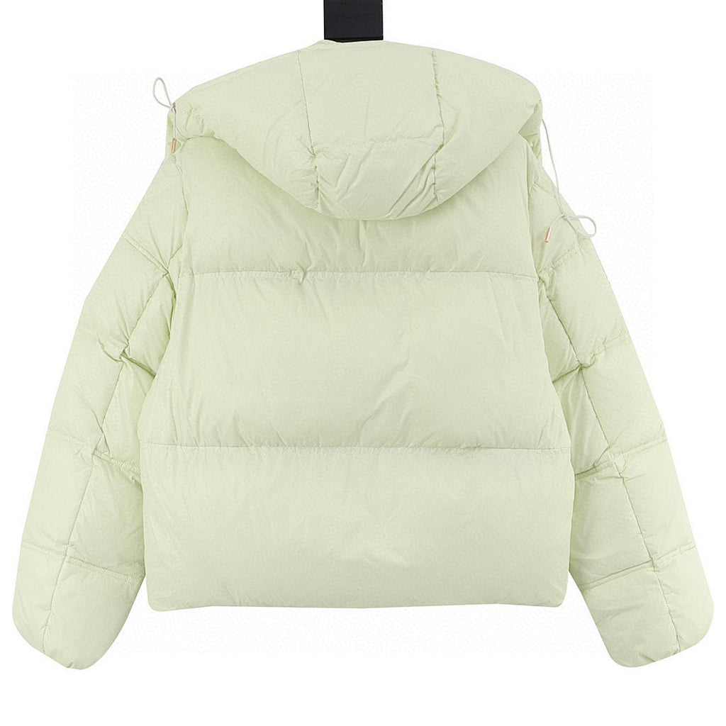 Moncler Women's Box-Quilted Hooded Down Jacket - Pale Green - back view