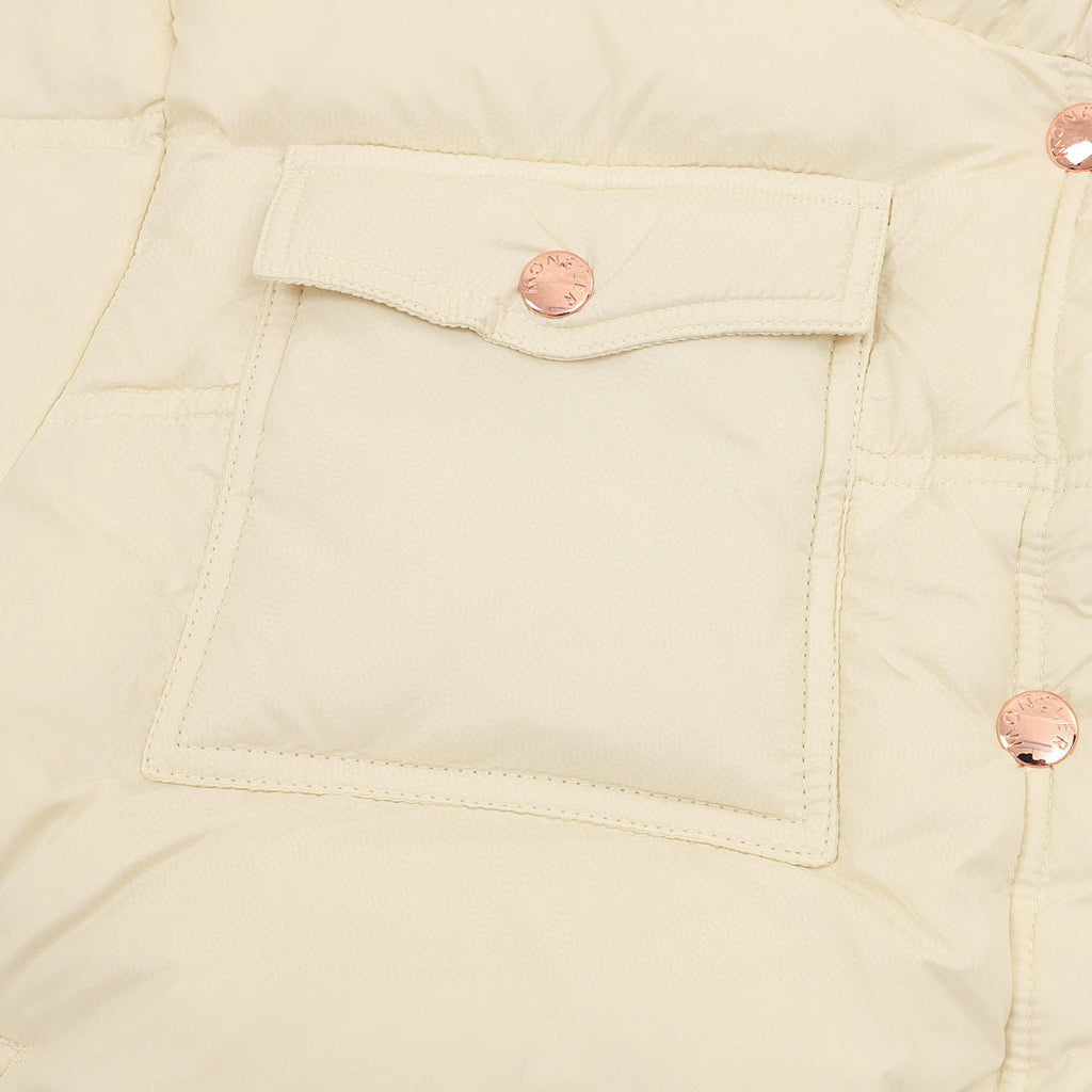 Moncler Women's Box-Quilted Hooded Down Jacket - Ivory - detail 2