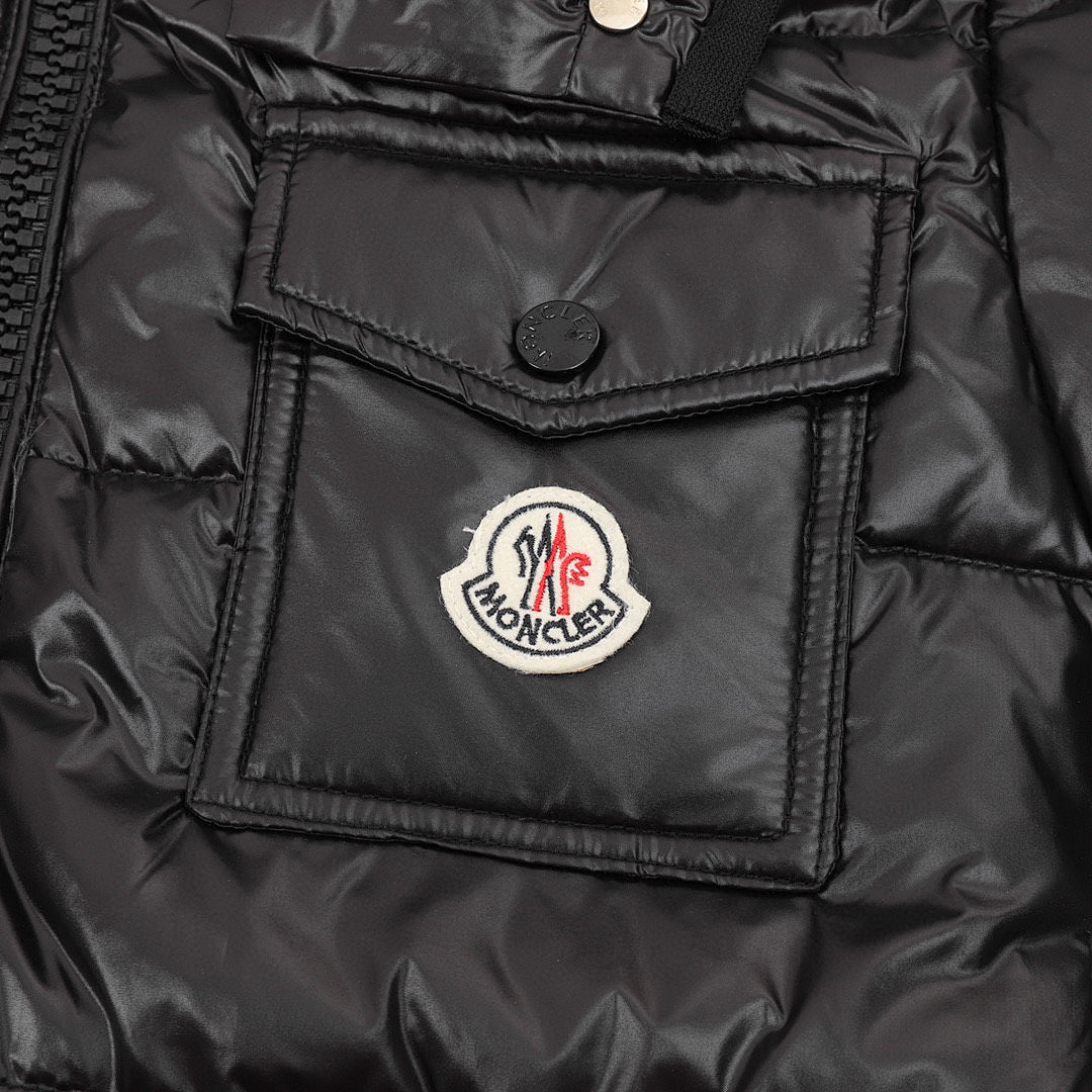 Moncler Andro Women's Glossy Hooded Down Jacket - Black - detail 2