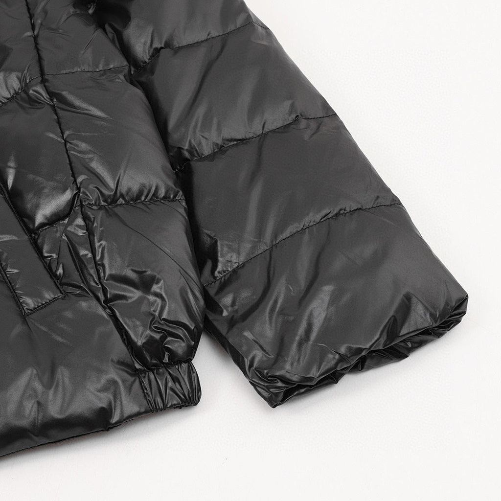 Moncler Andro Women's Glossy Hooded Down Jacket - Black - detail 3