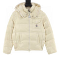 Moncler Andro Women's Short Hooded Down Jacket - Ivory - front view